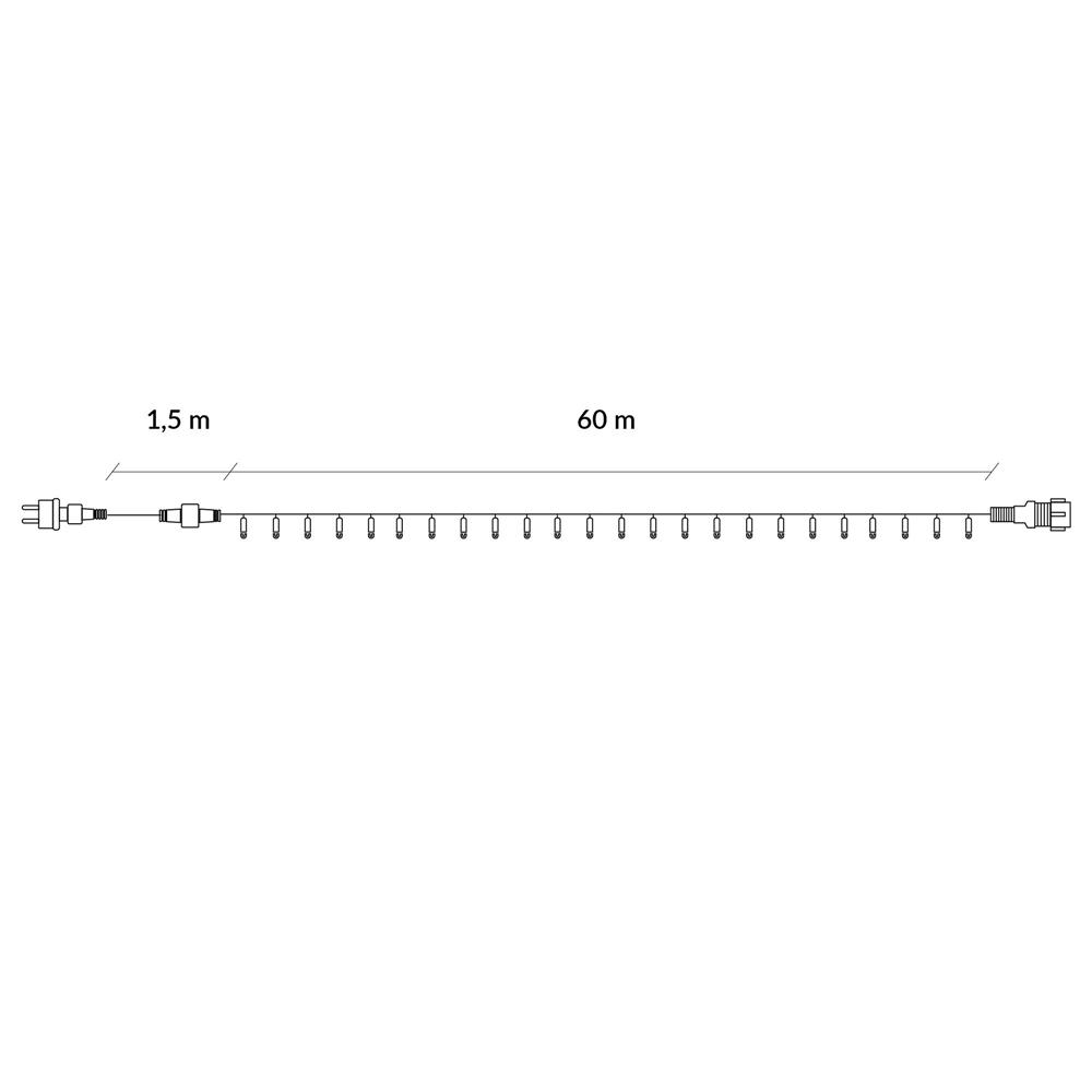Instalatie lumini pentru bradul de Craciun, 61,5 metri, 1000 LED-uri, alb cald Household NewTrend