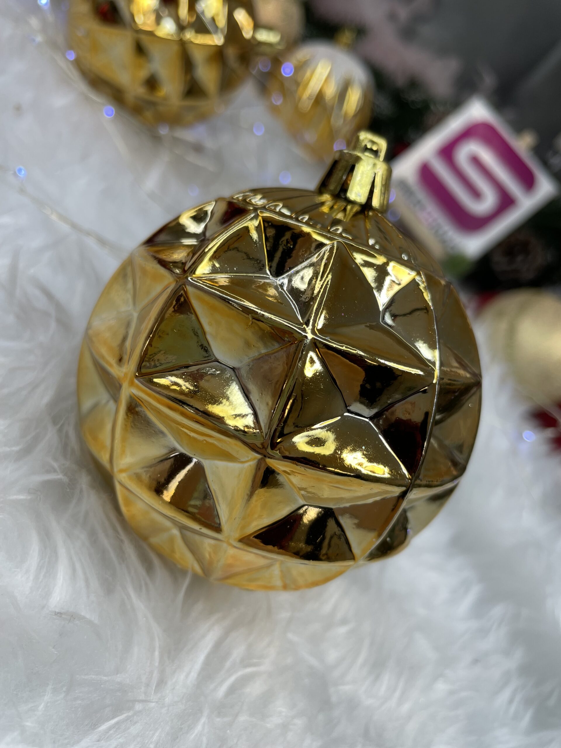 Set globuri de Craciun, 16 bucati, 8cm, 6 modele, auriu Household NewTrend