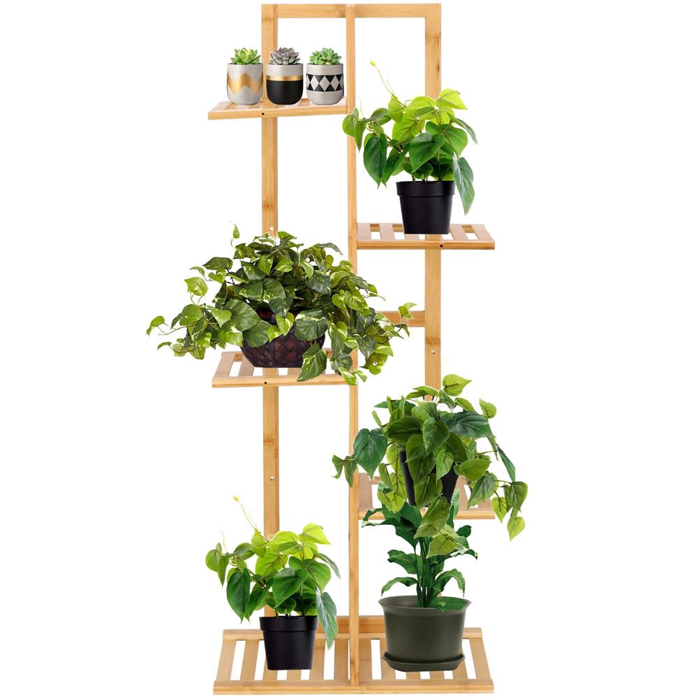 Stand de flori din lemn cu 6 etajere suport GA199, 102x40cm Household NewTrend