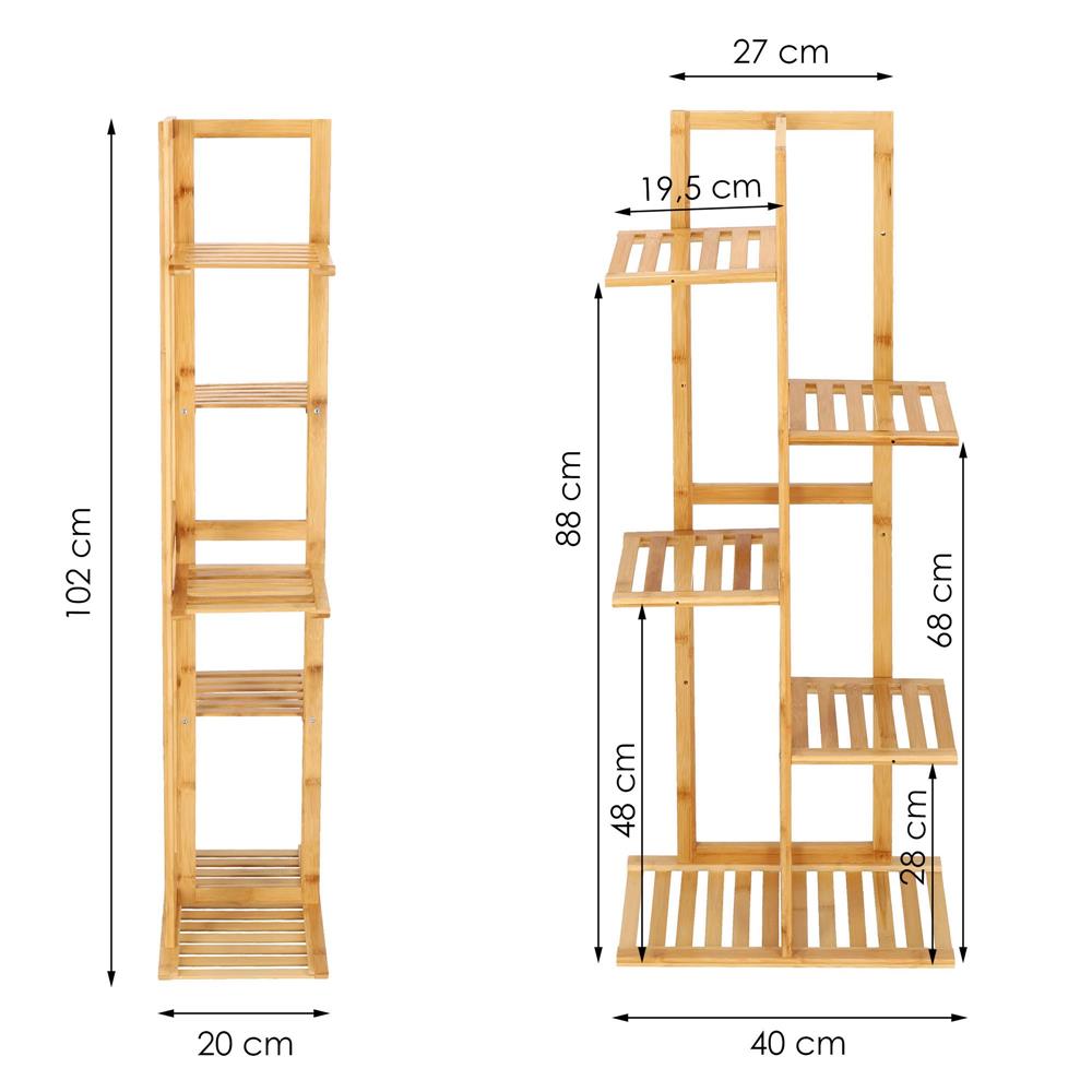 Stand de flori din lemn cu 6 etajere suport GA199, 102x40cm Household NewTrend