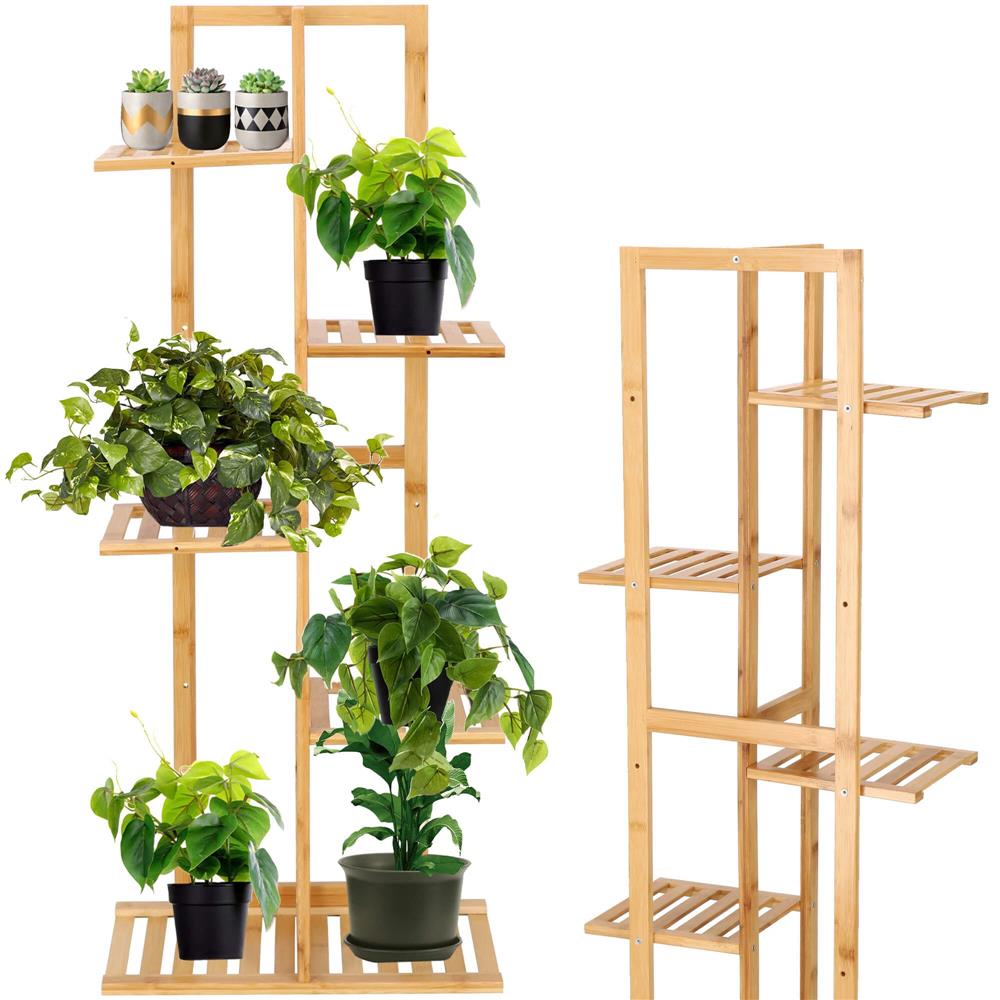 Stand de flori din lemn cu 6 etajere suport GA199, 102x40cm Household NewTrend