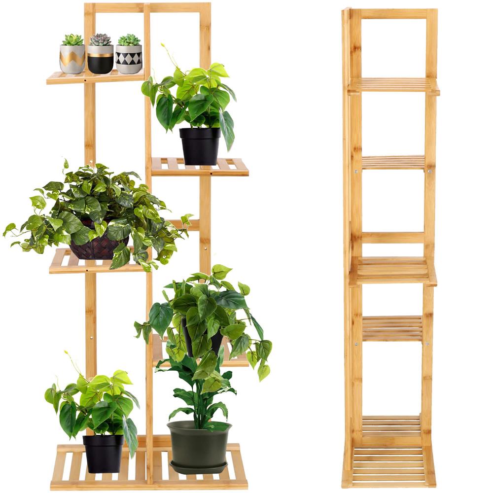 Stand de flori din lemn cu 6 etajere suport GA199, 102x40cm Household NewTrend