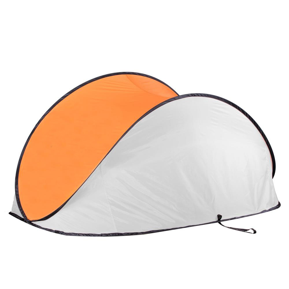 Cort plaja si picnic semi-deschis Sersimo, protectie UV, 200x120x110cm, portocaliu gri Household NewTrend