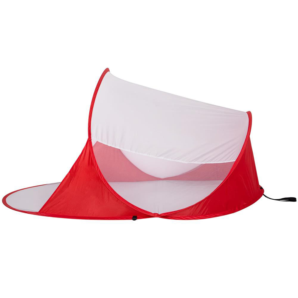 Cort plaja si picnic semi-deschis Sersimo, protectie UV, 200x120x95cm, rosu Household NewTrend