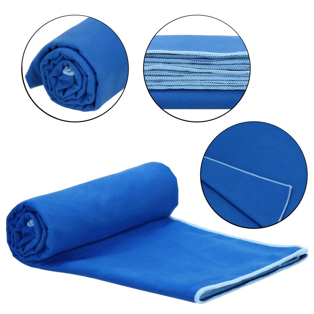 Prosop de plaja cu uscare de rapida, husa de transport, 75x150cm, albastru Household NewTrend