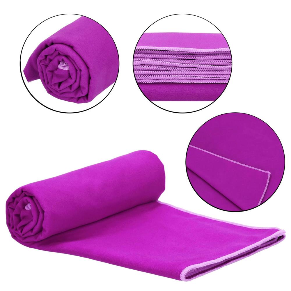 Prosop de plaja cu uscare de rapida, husa de transport, 75x150cm, violet Household NewTrend