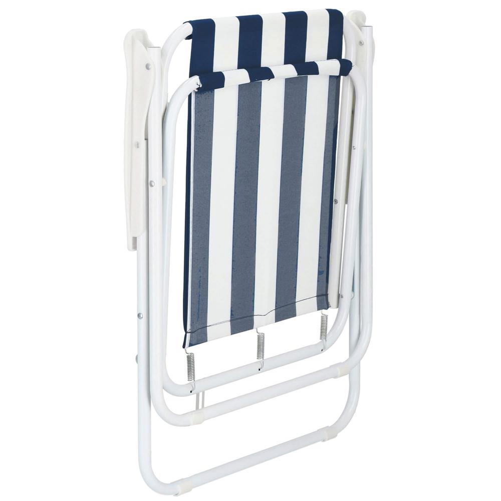 Scaun de plaja Sersimo GC050, pliabil, 100kg, 52x74cm, alb albastru Household NewTrend