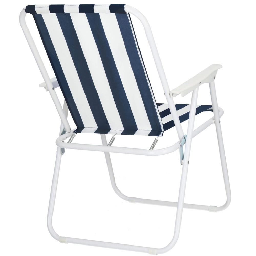 Scaun de plaja Sersimo GC050, pliabil, 100kg, 52x74cm, alb albastru Household NewTrend