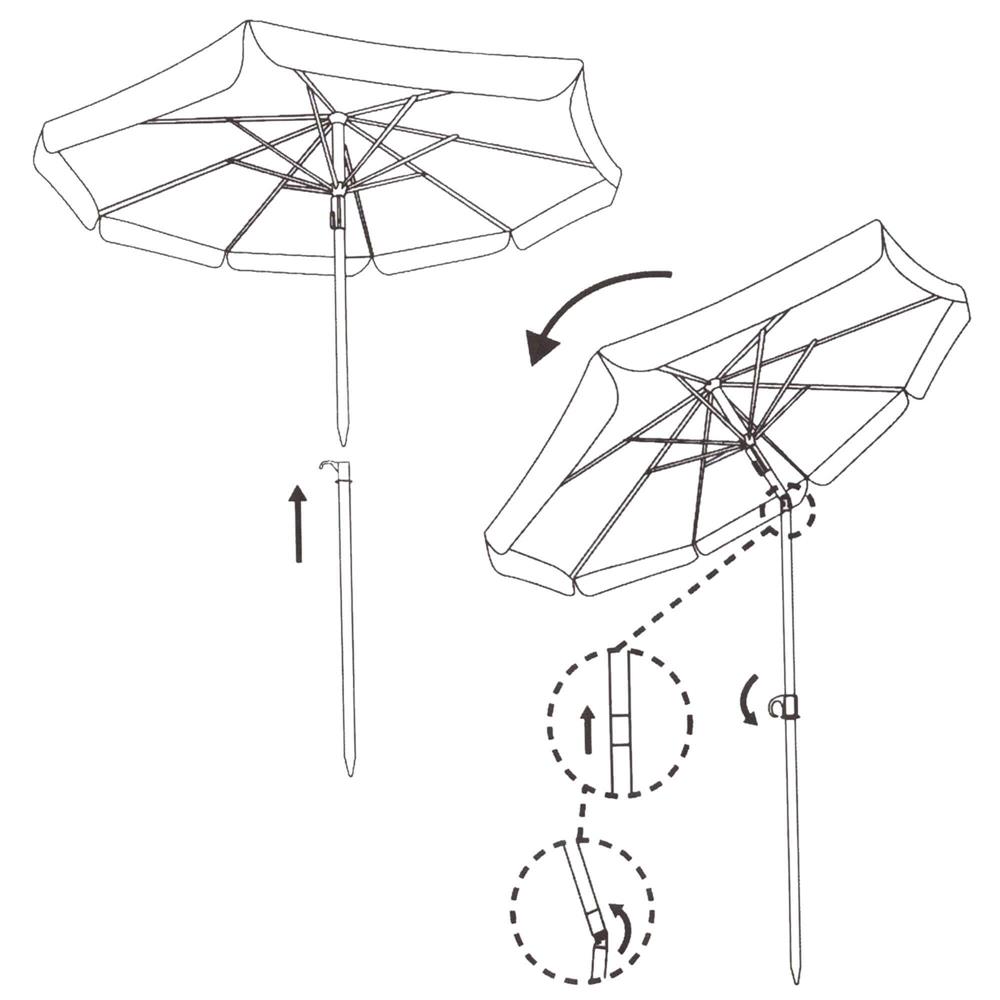 Umbrela de plaja pliabila, Sersimo BU022, 180cm, bleumarin Household NewTrend