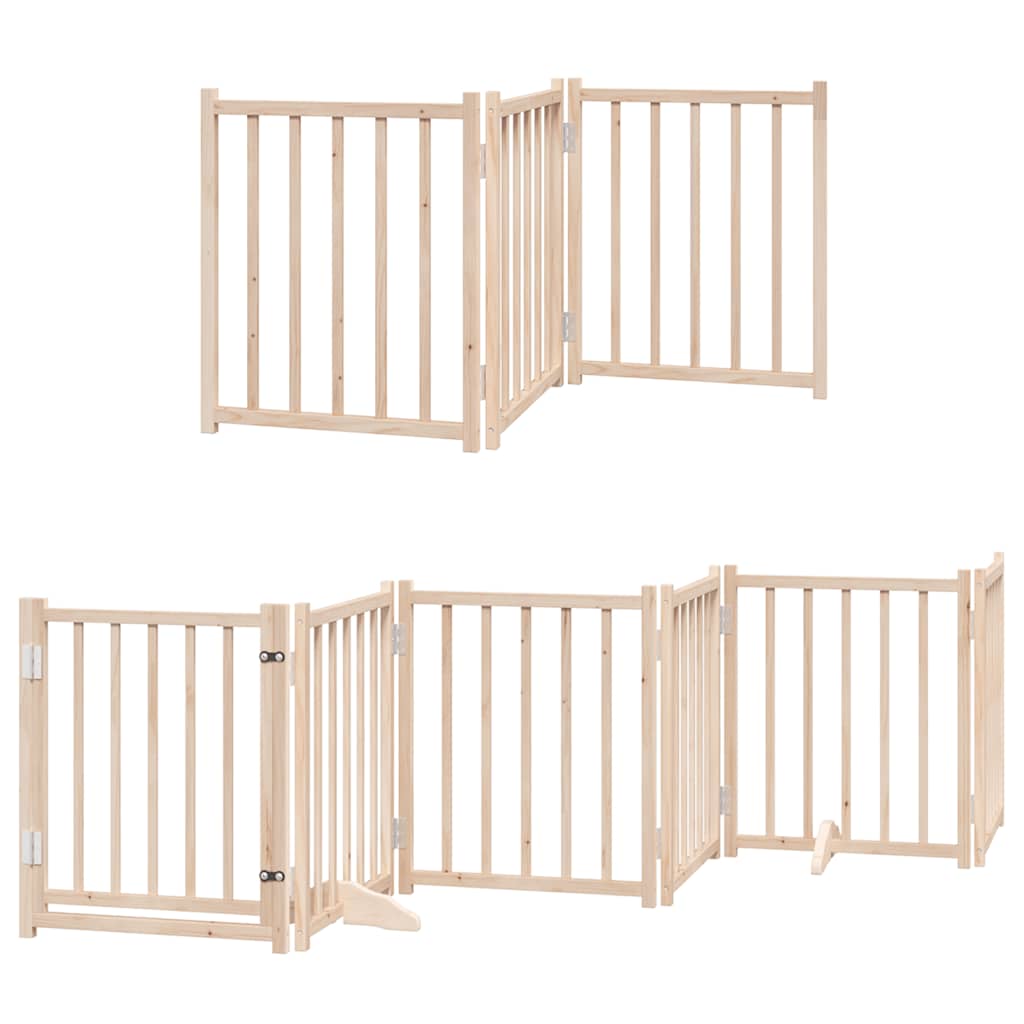 Poartă de câini pliabilă cu ușă, 12 panouri, 600 cm, lemn plop GartenMobel Dekor