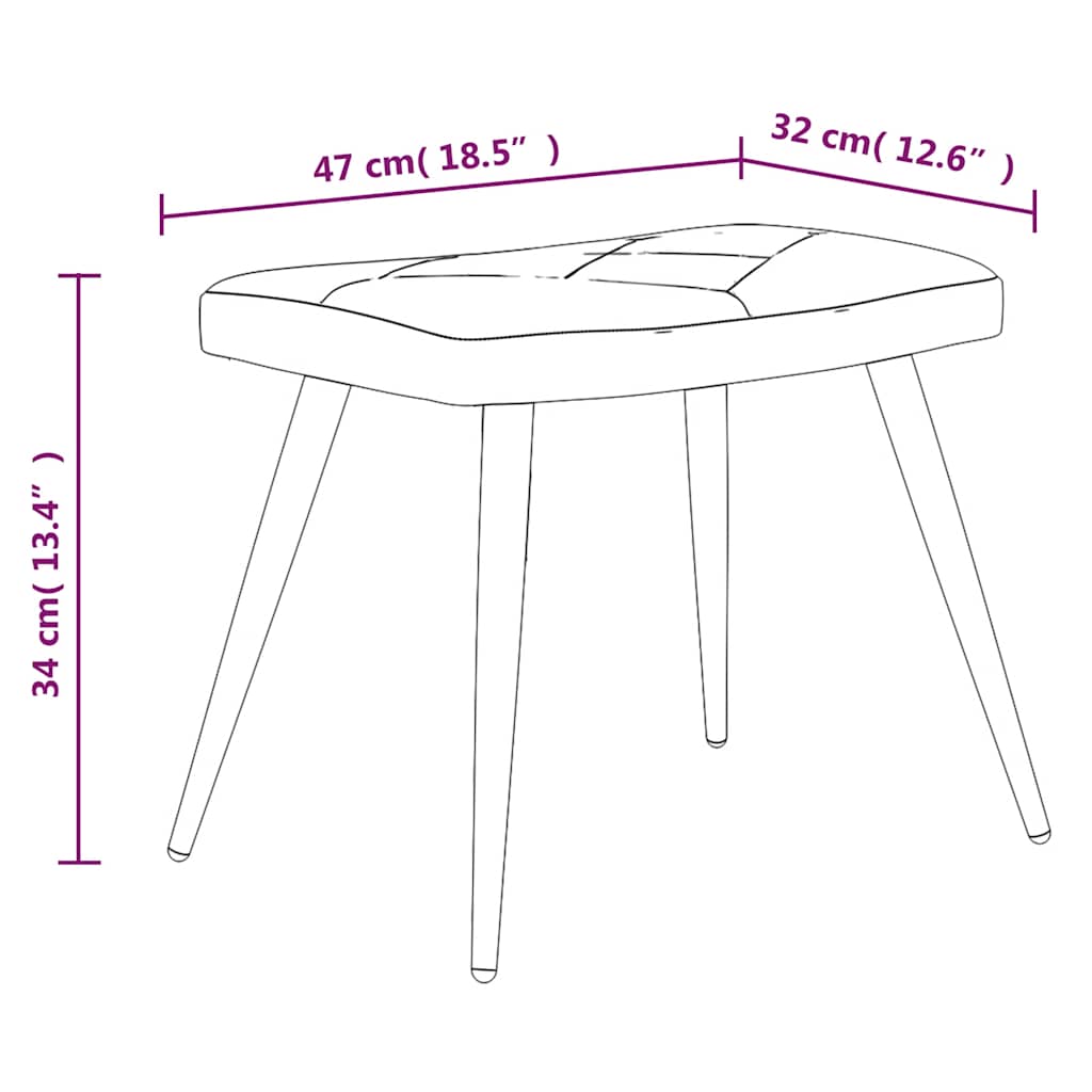 Scaun de relaxare cu taburet, textil, petice GartenMobel Dekor