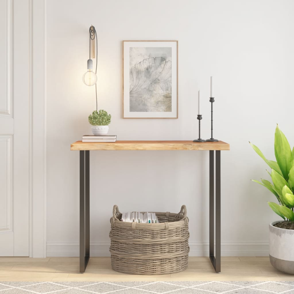 Blat masă 100x40x2,5 cm dreptunghiular lemn acacia margine vie GartenMobel Dekor