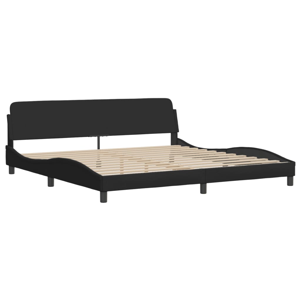 Cadru de pat fără saltea, negru, 200x200 cm, textil GartenMobel Dekor