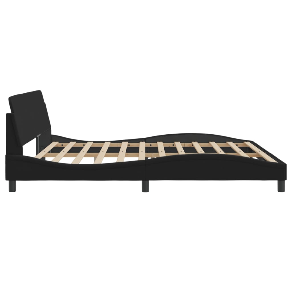 Cadru de pat fără saltea, negru, 200x200 cm, textil GartenMobel Dekor