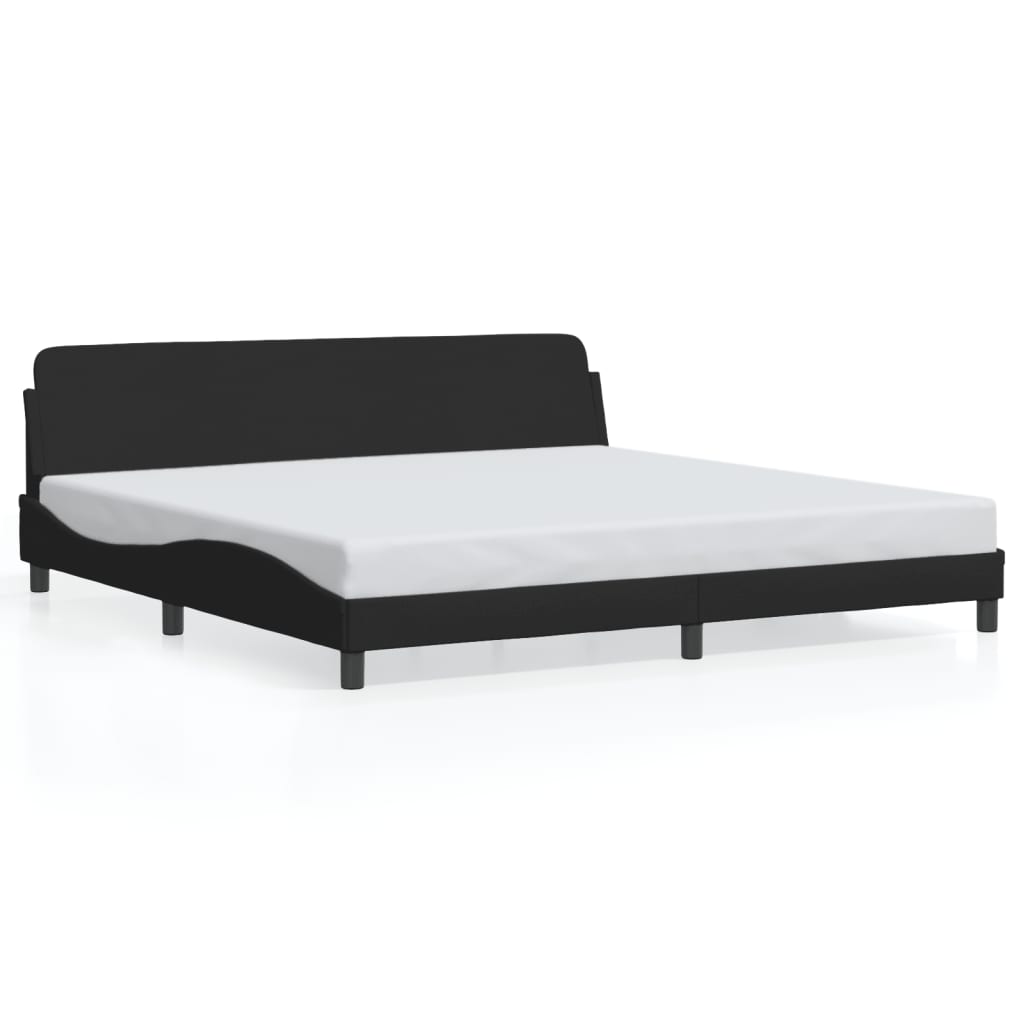 Cadru de pat fără saltea, negru, 200x200 cm, textil GartenMobel Dekor