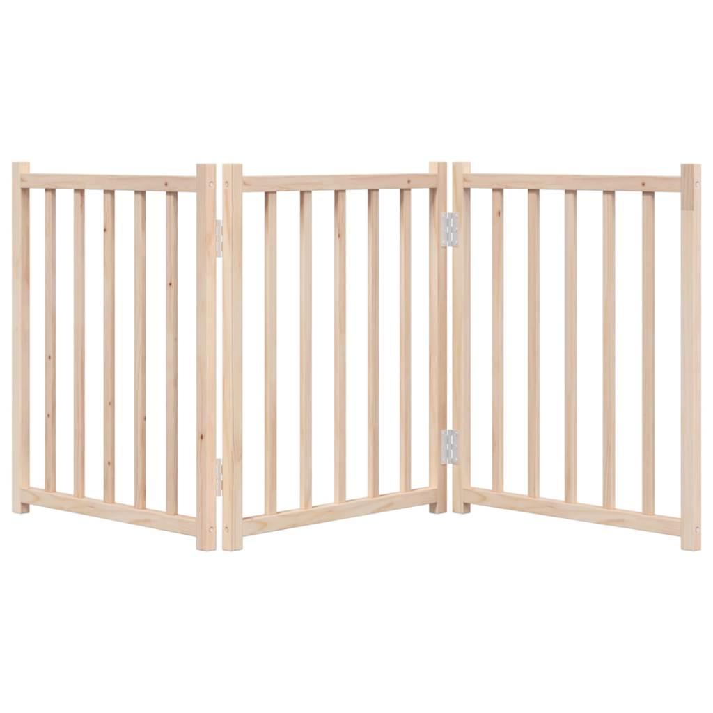 Poartă pentru câini pliabilă, 3 panouri, 150 cm, lemn de brad GartenMobel Dekor