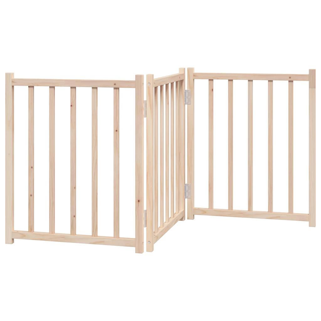 Poartă pentru câini pliabilă, 3 panouri, 150 cm, lemn de brad GartenMobel Dekor