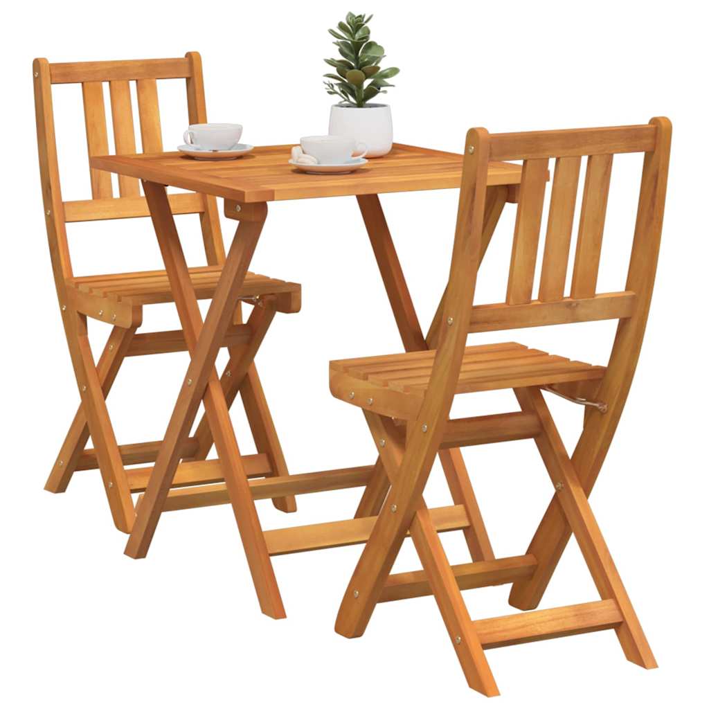 Set bistro 3 pcs Maro lemn masiv de acacia GartenMobel Dekor