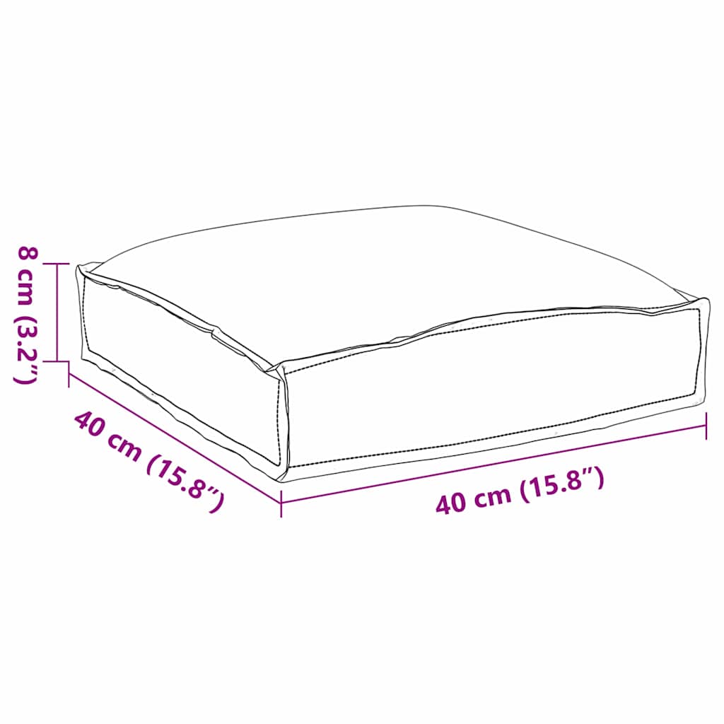 Pernă pentru șezut din paleți 4 pcs Gri 40 x 40 x 8 cm GartenMobel Dekor