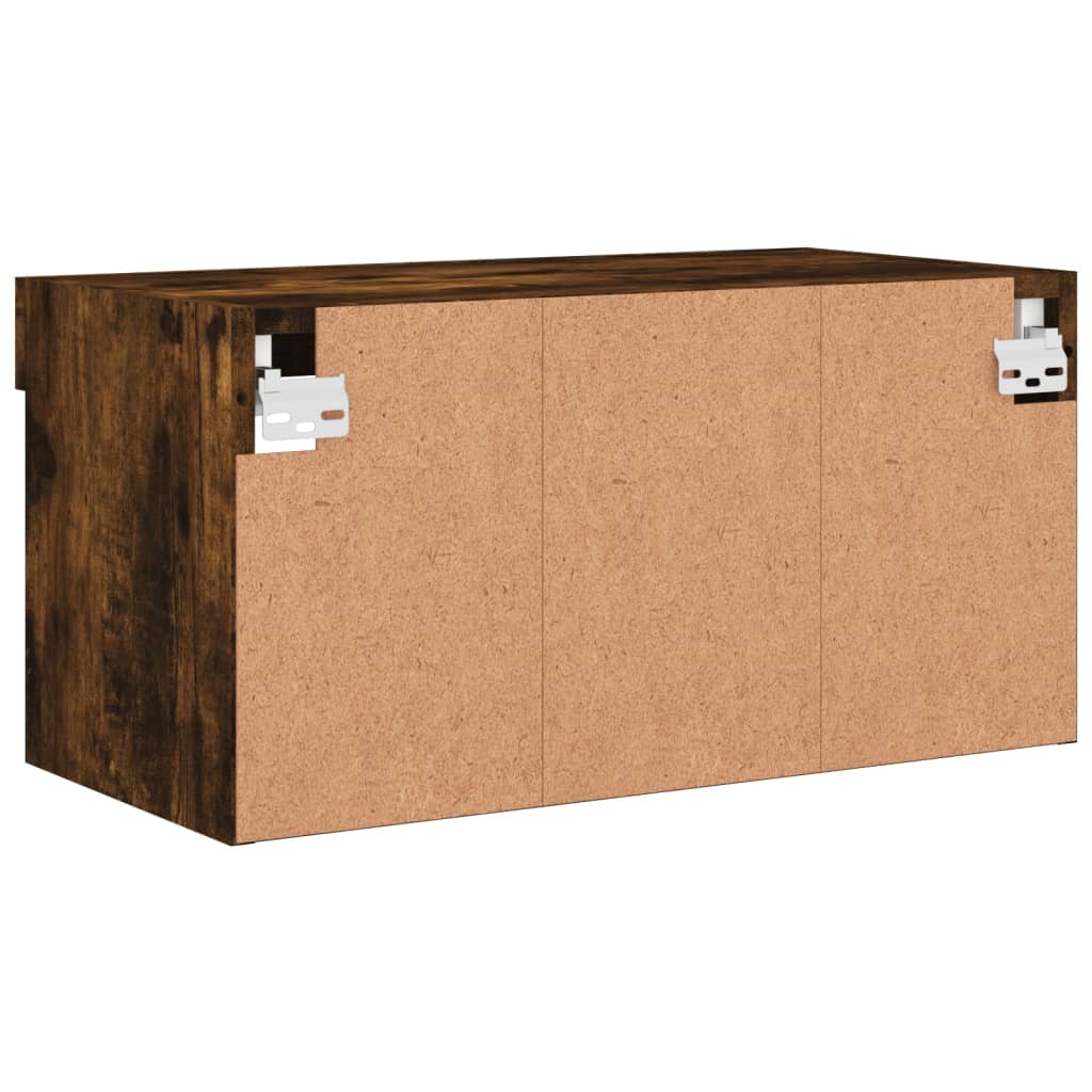 Comodă TV cu lumini LED, stejar fumuriu, 60x30x30 cm GartenMobel Dekor