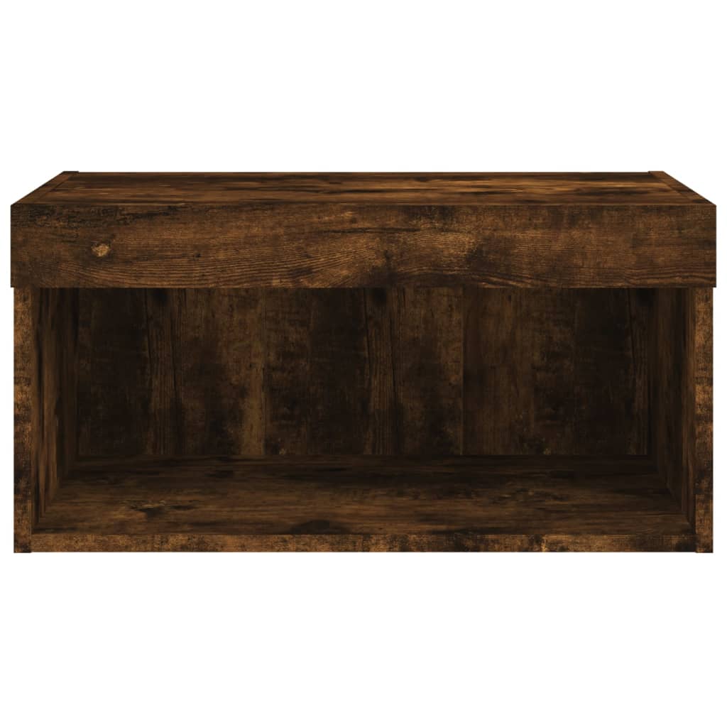 Comodă TV cu lumini LED, stejar fumuriu, 60x30x30 cm GartenMobel Dekor