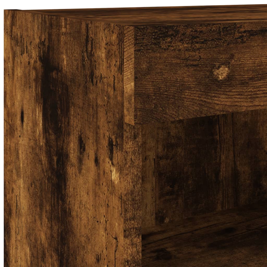 Comodă TV cu lumini LED, stejar fumuriu, 60x30x30 cm GartenMobel Dekor