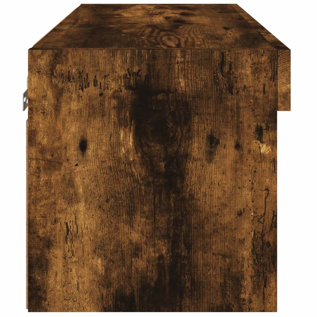 Comodă TV cu lumini LED, stejar fumuriu, 60x30x30 cm GartenMobel Dekor