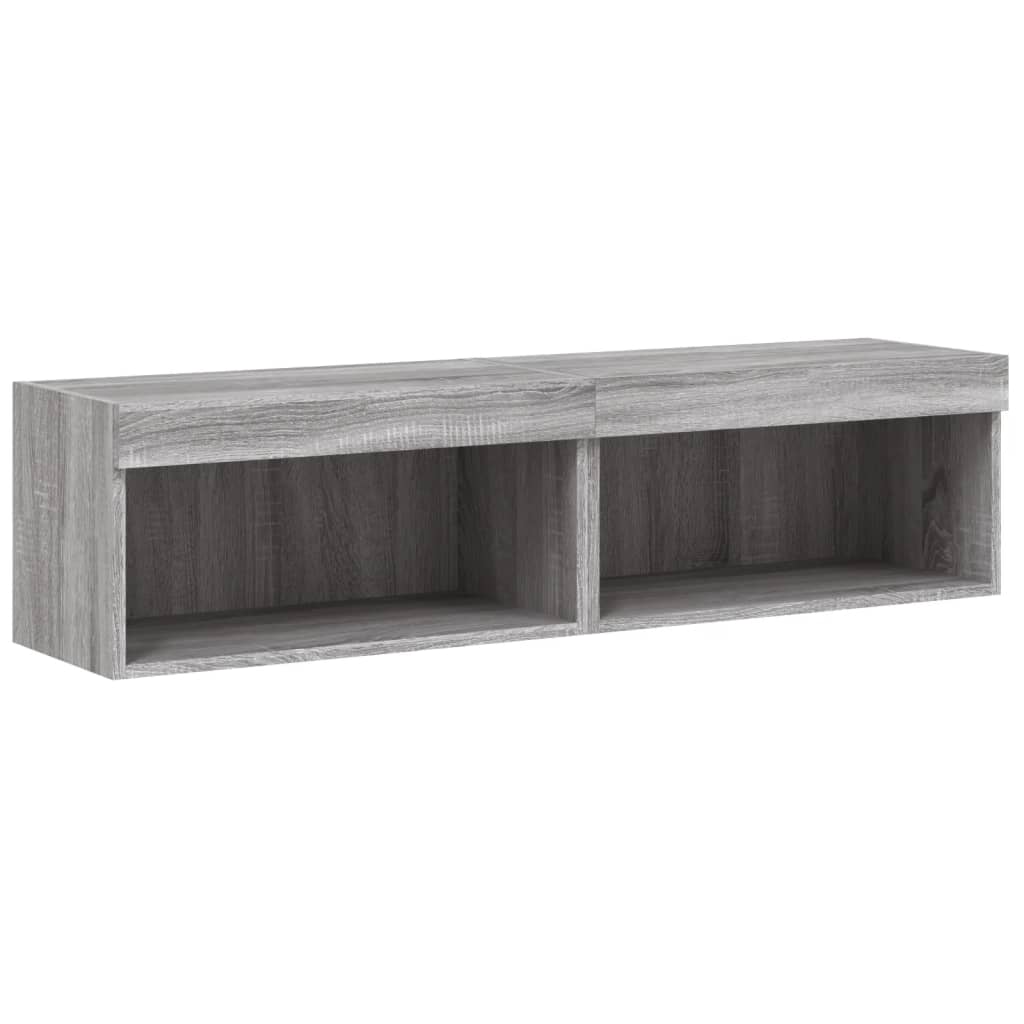 Comode TV cu lumini LED, 2 buc., gri sonoma, 60x30x30 cm GartenMobel Dekor