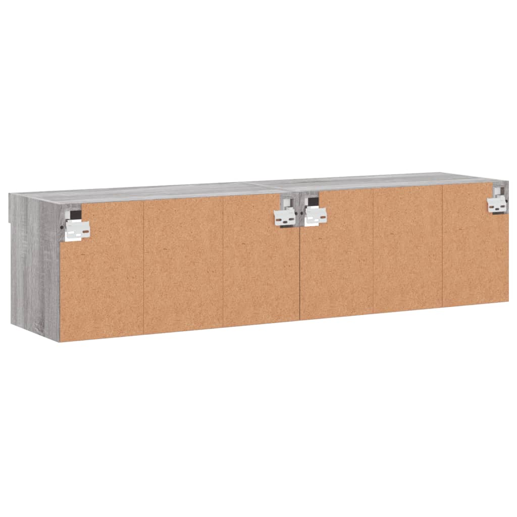 Comode TV cu lumini LED, 2 buc., gri sonoma, 60x30x30 cm GartenMobel Dekor