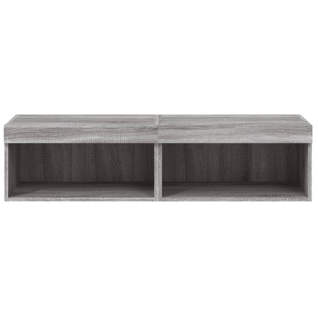 Comode TV cu lumini LED, 2 buc., gri sonoma, 60x30x30 cm GartenMobel Dekor