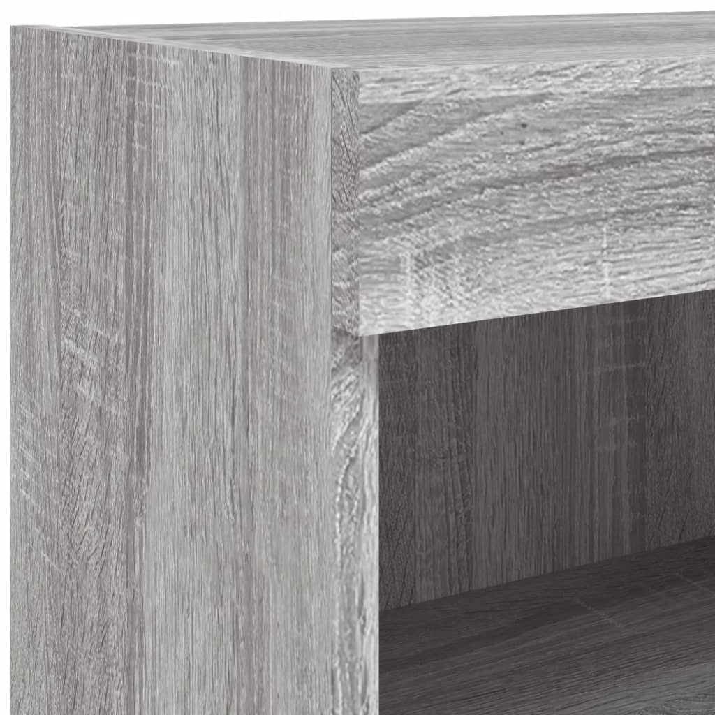 Comode TV cu lumini LED, 2 buc., gri sonoma, 60x30x30 cm GartenMobel Dekor