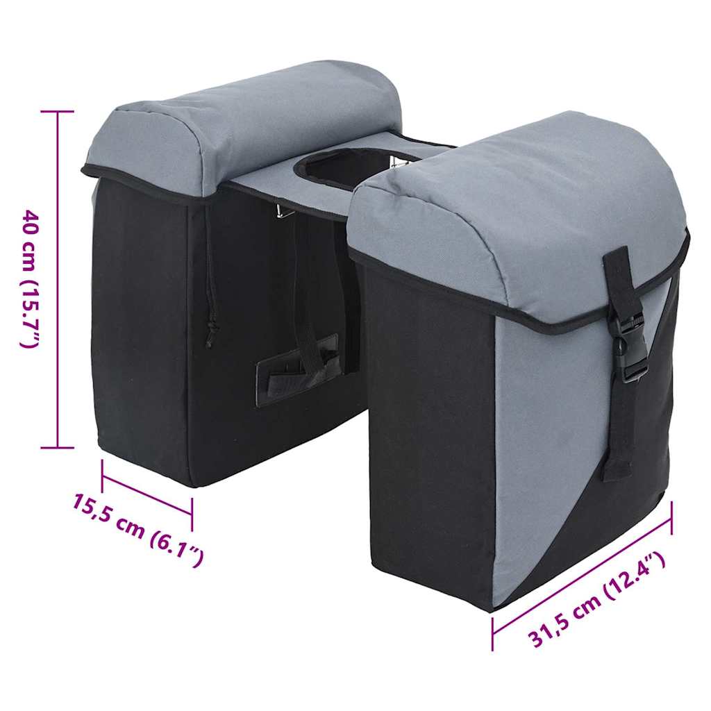 Geantă de bicicletă Negru și Gri 15.5 x 31.5 x 40 cm Poliester GartenMobel Dekor