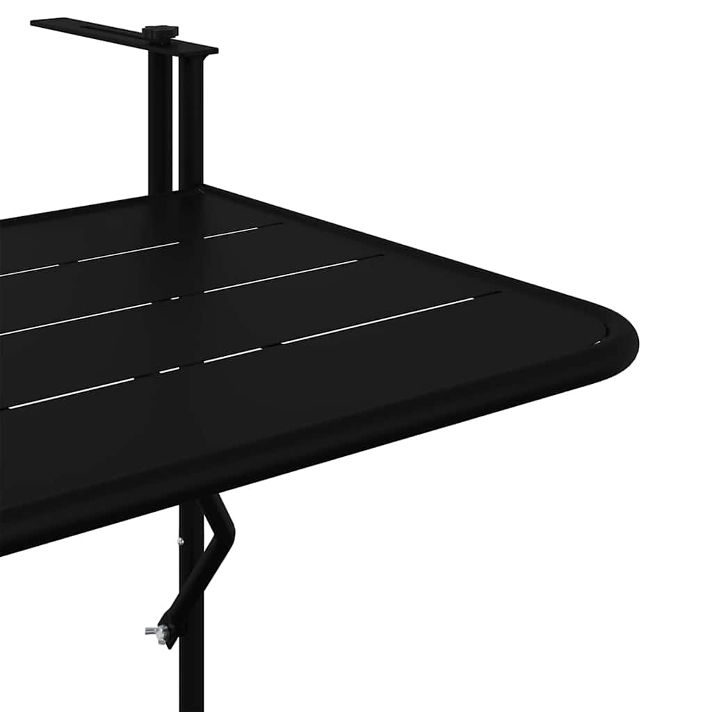Masă Suspendată pentru Balcon Negru 60 x 39 x 65 cm Oțel GartenMobel Dekor