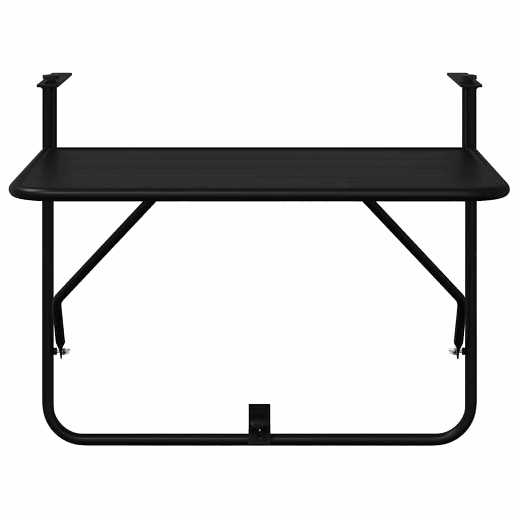 Masă Suspendată pentru Balcon Negru 60 x 39 x 65 cm Oțel GartenMobel Dekor