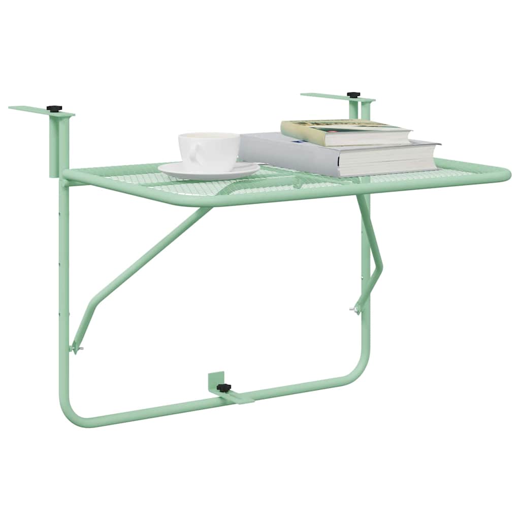 Masă Suspendată pentru Balcon Verde mentă 60 x 39 x 65 cm Oțel GartenMobel Dekor