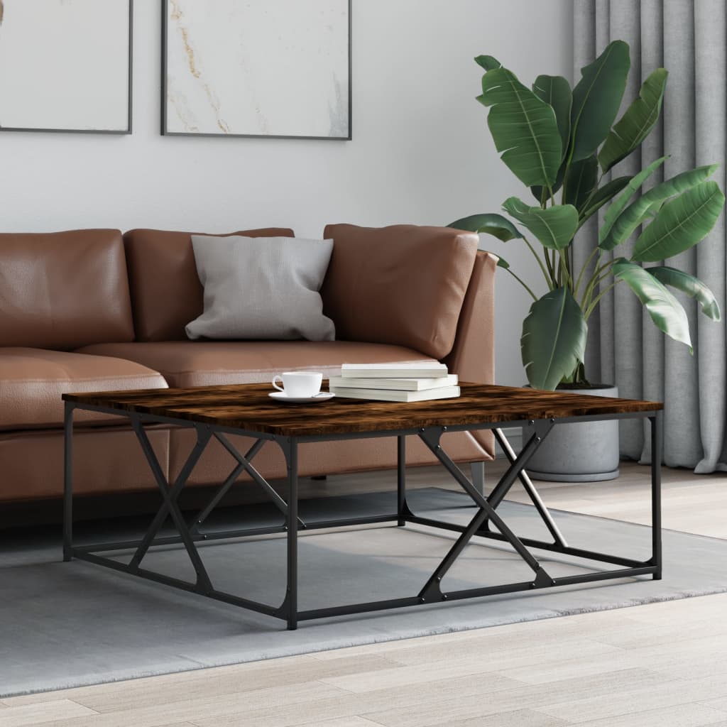 Măsuță de cafea stejar fumuriu 100x100x40 cm din lemn prelucrat GartenMobel Dekor