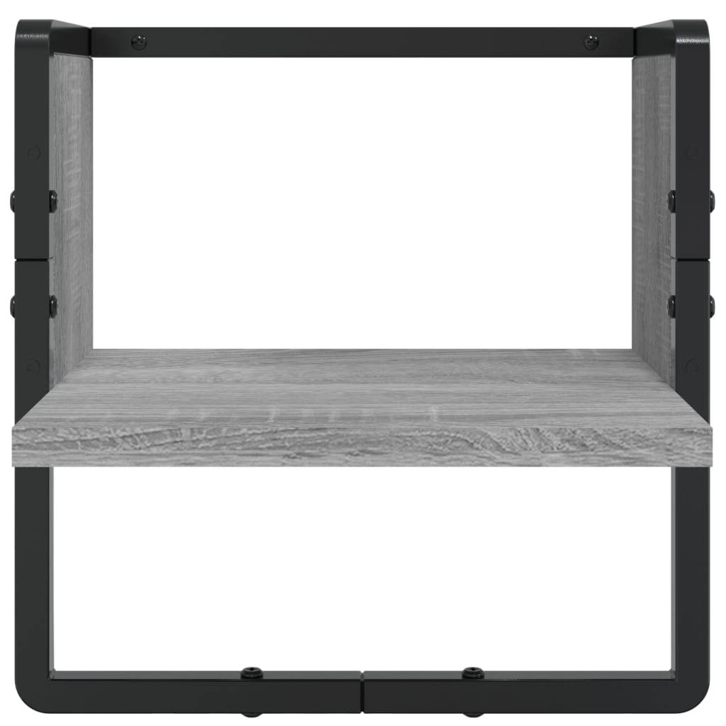 Set rafturi perete cu bare, 6 buc., gri sonoma, lemn prelucrat GartenMobel Dekor