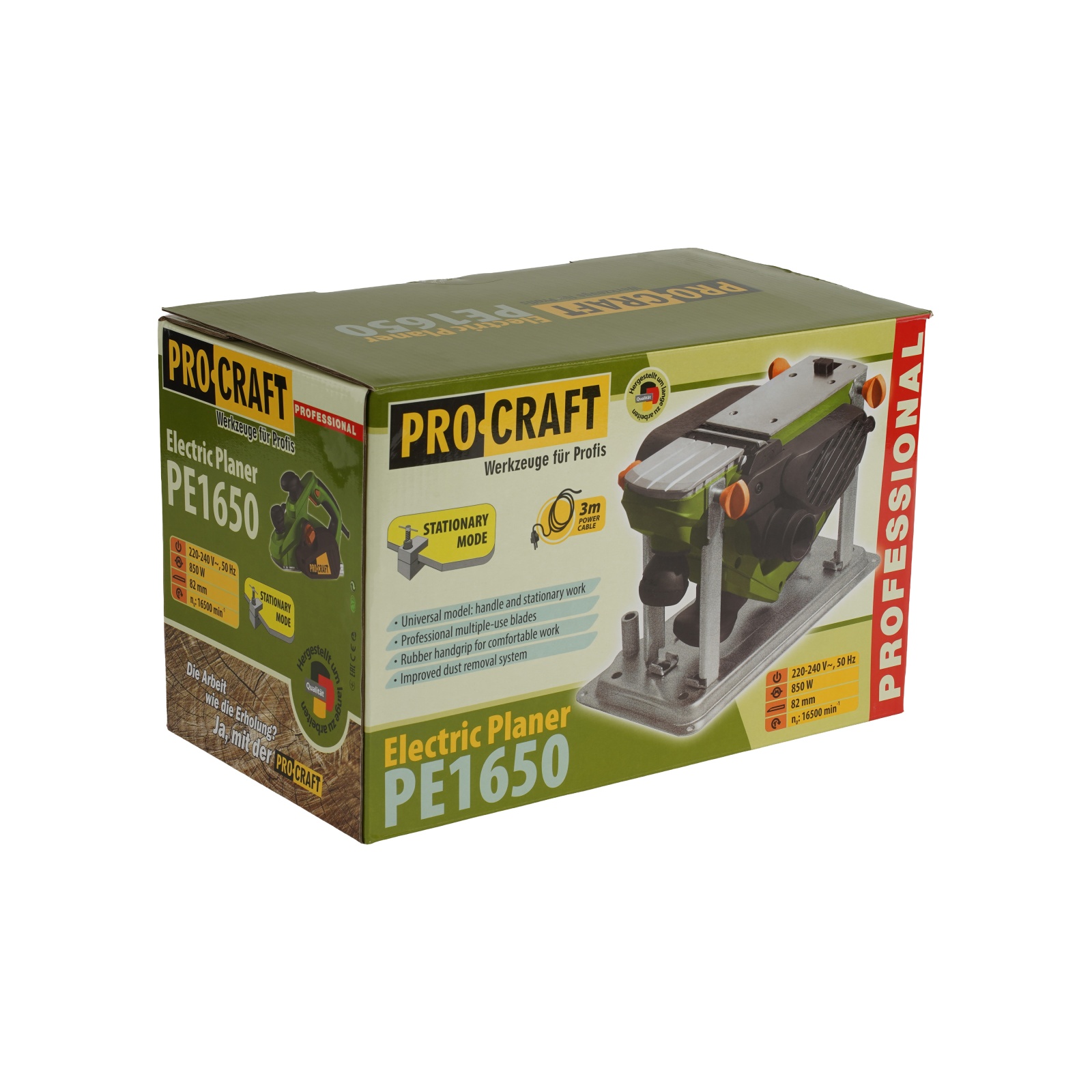 Rindea Electrica cu masa Procraft PE 1650, 850W, 16000 rpm, 2 cutite sac colectare Innovative ReliableTools