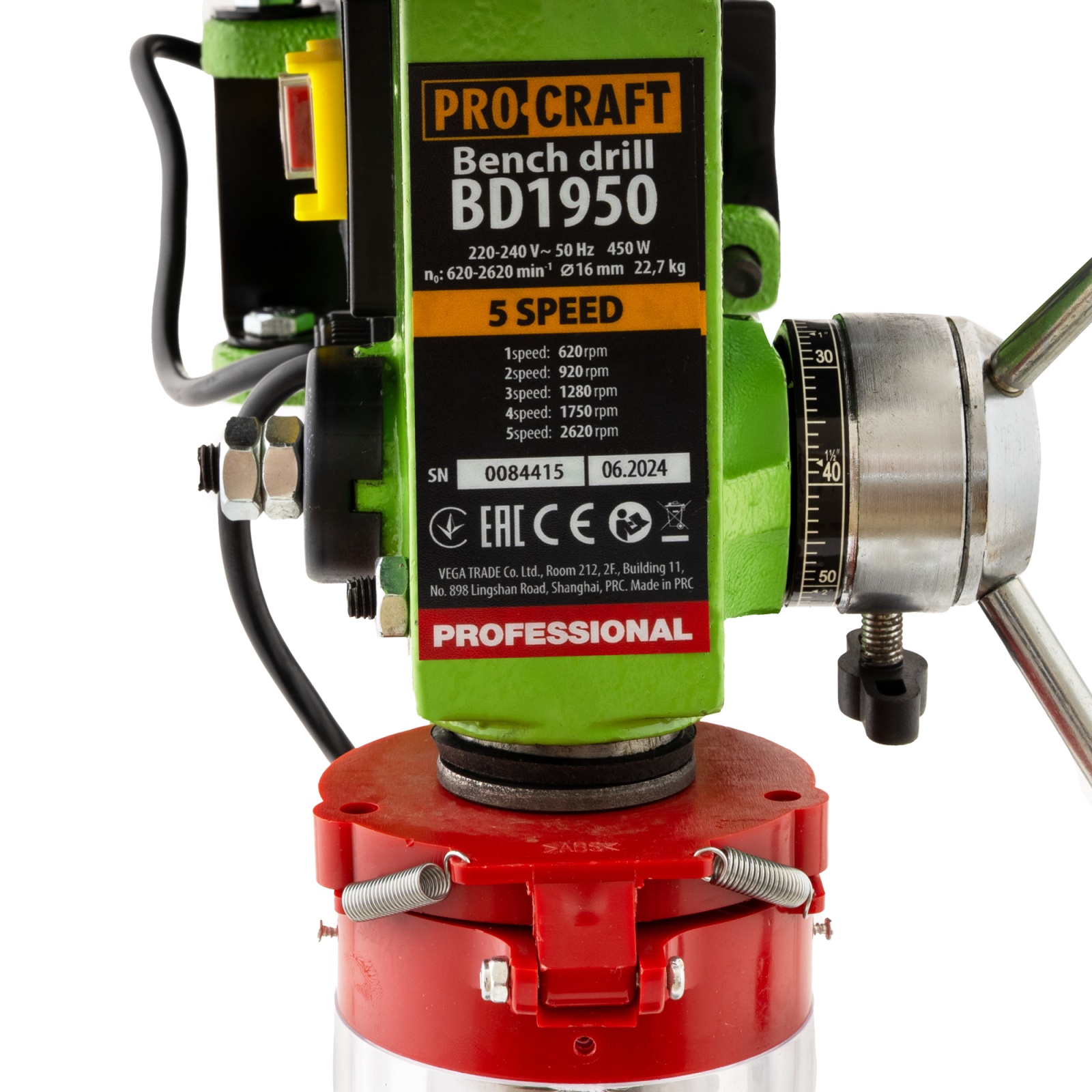 BD1950 bormasina de banc fixa cu coloana PROCRAFT, produsul contine taxa timbru verde 6 Ron, 25.30 kg Innovative ReliableTools