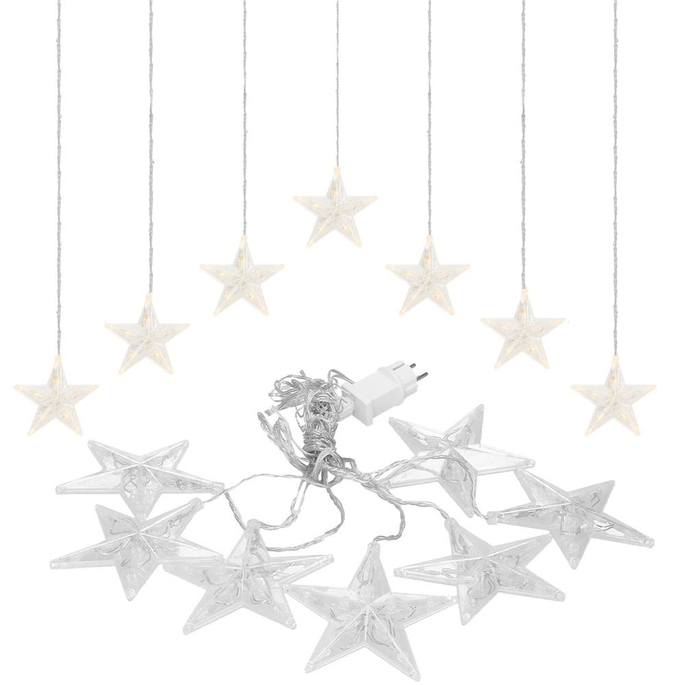 (DL) Ghirlanda luminoasa tip perdea cu stelute 72 LED-uri, 2m, pentru interior/exterior, iluminare alb Household NewTrend