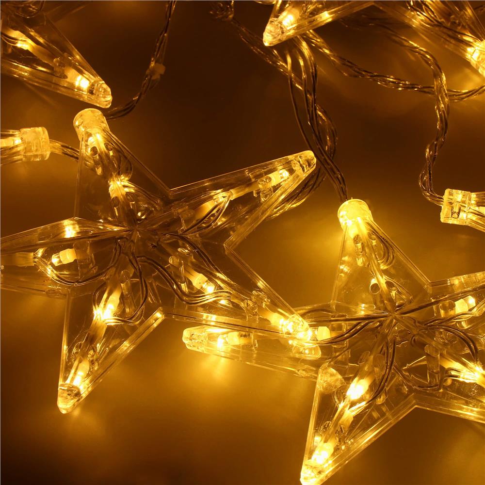 (DL) Ghirlanda luminoasa tip perdea cu stelute 72 LED-uri, 2m, pentru interior/exterior, iluminare alb Household NewTrend
