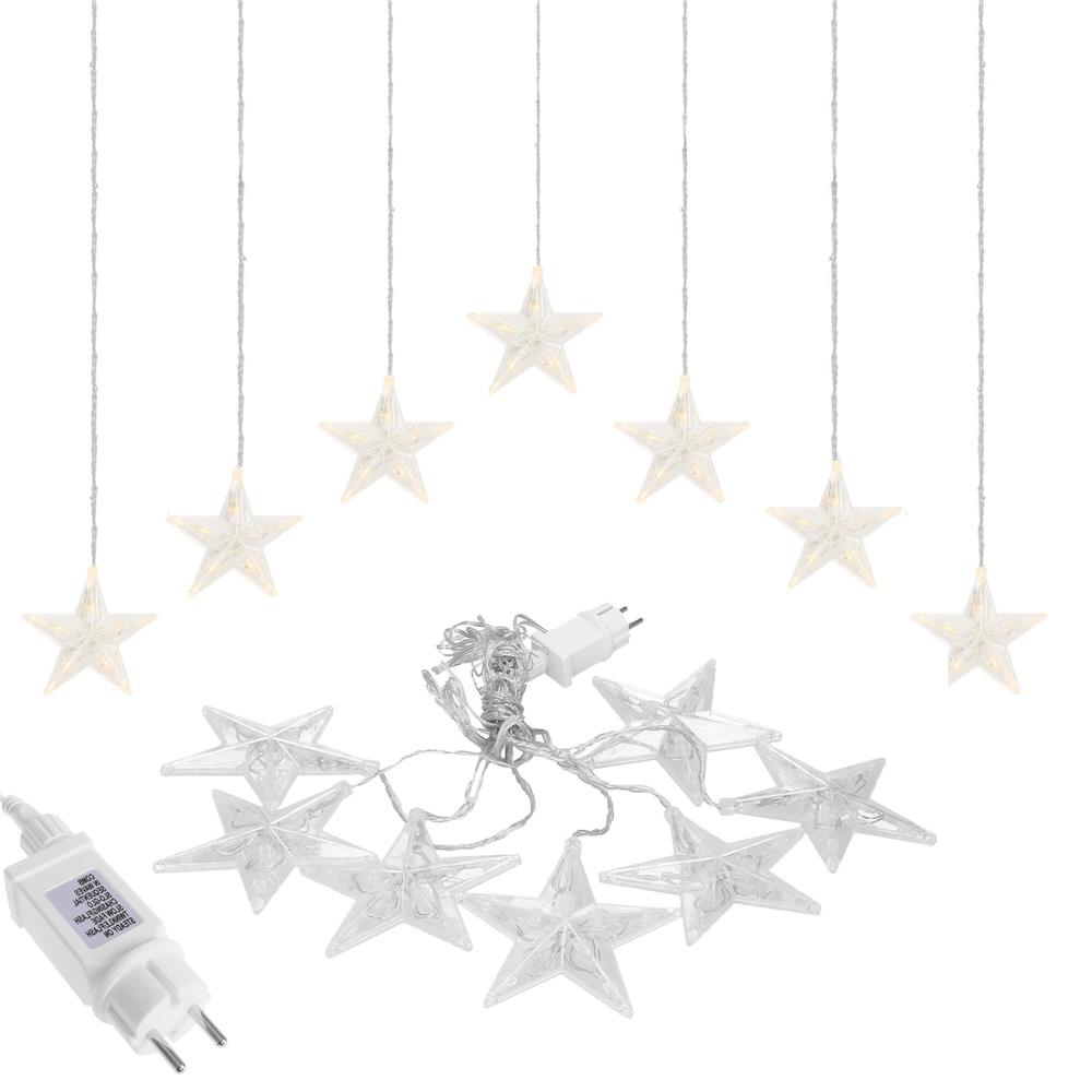 (DL) Ghirlanda luminoasa tip perdea cu stelute 72 LED-uri, 2m, pentru interior/exterior, iluminare alb Household NewTrend