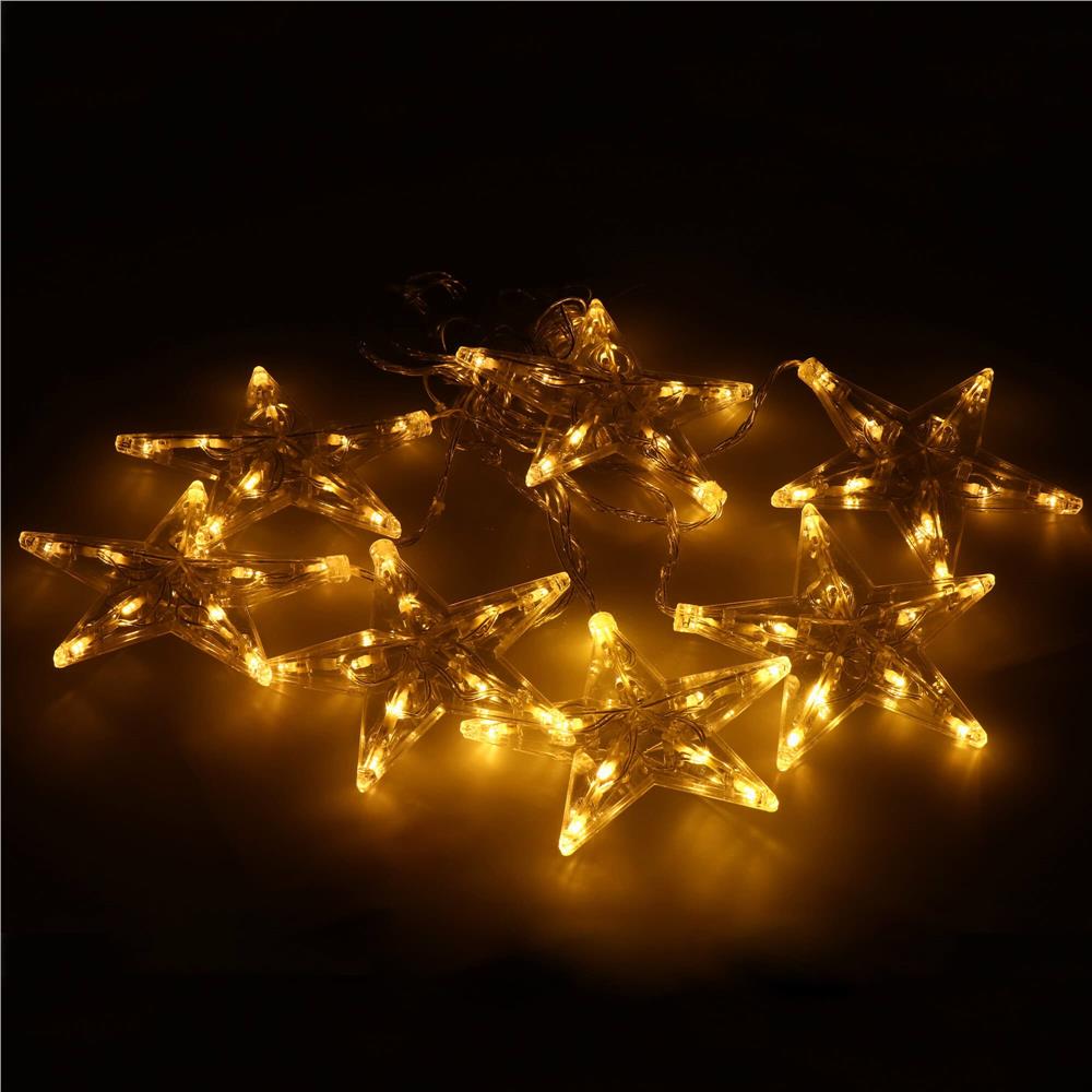 (DL) Ghirlanda luminoasa tip perdea cu stelute 72 LED-uri, 2m, pentru interior/exterior, iluminare alb Household NewTrend