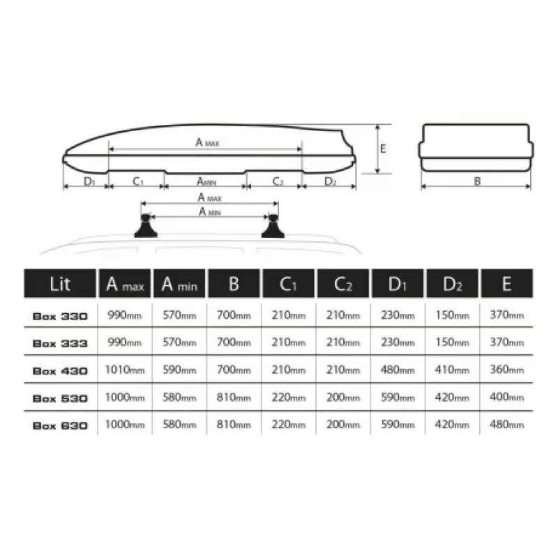 Box 330 cutie portbagaj ABS 330 l - Negru lucios Garage AutoRide