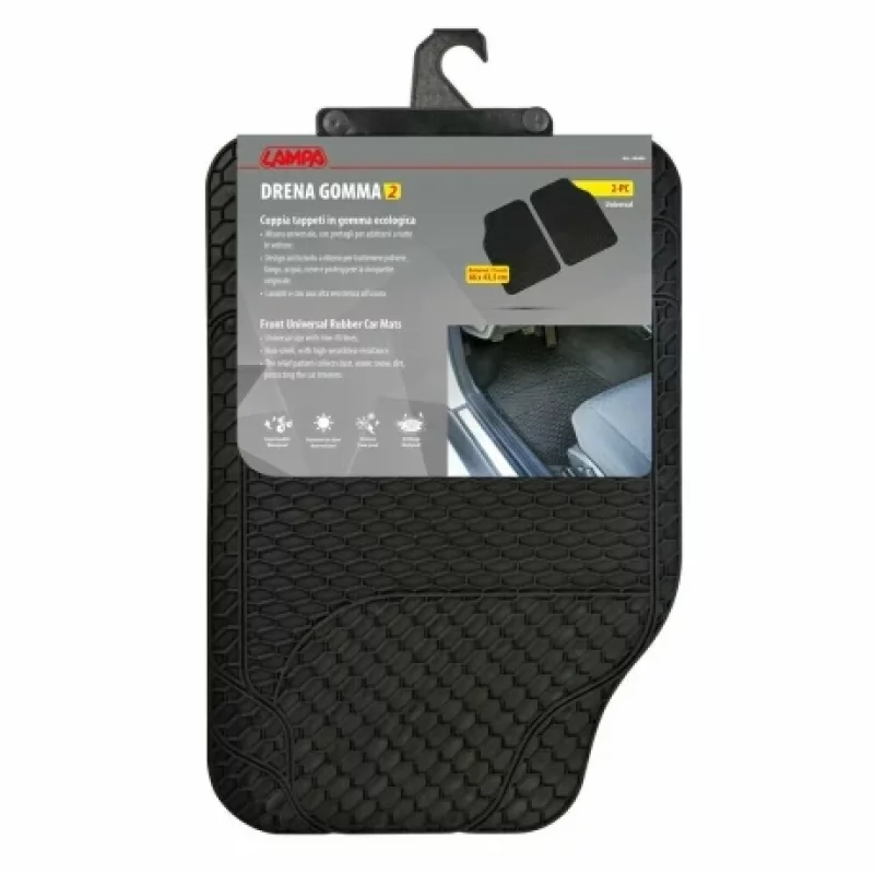 Covorase cauciuc fata universale Drena Gomma 2 2buc - Negru Garage AutoRide