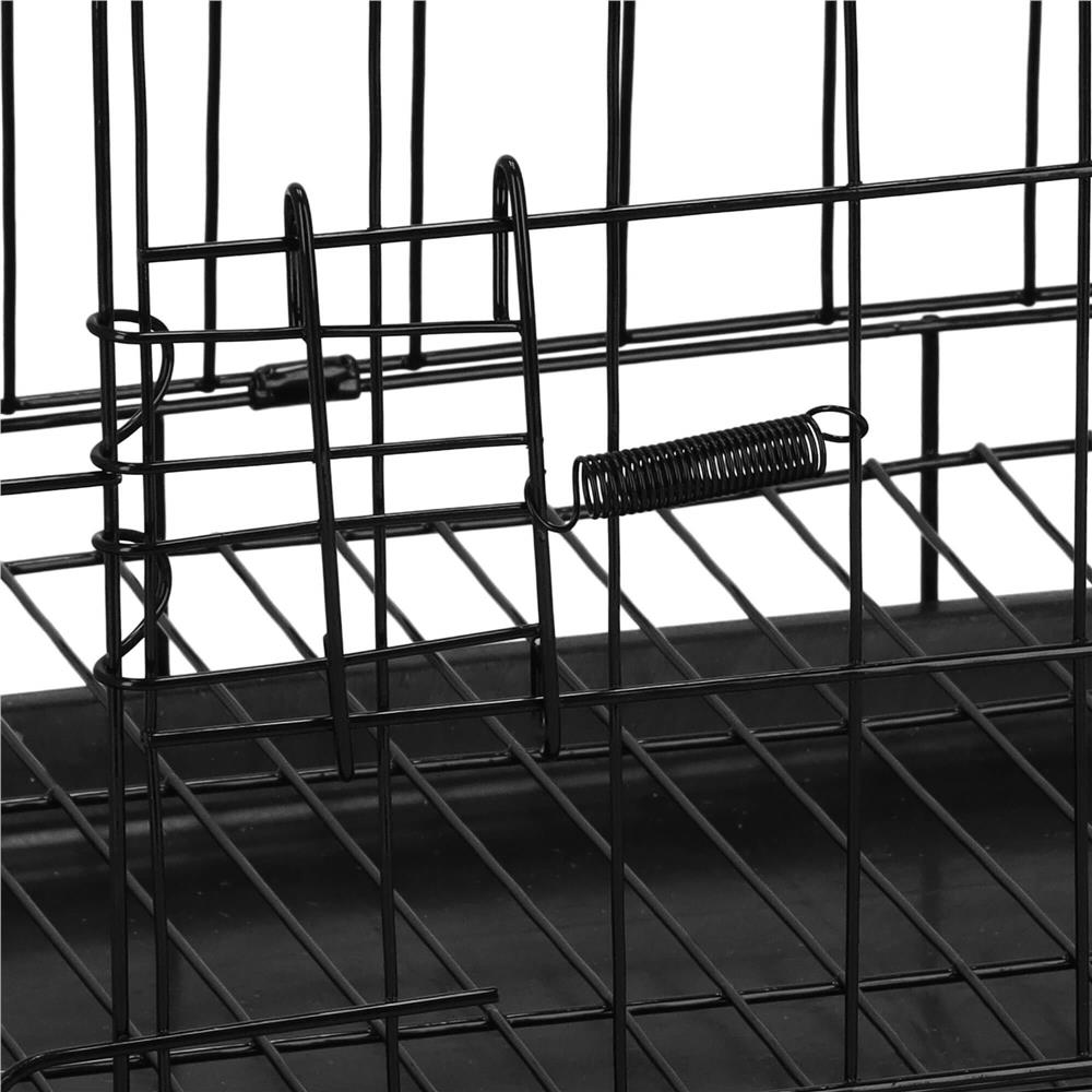 Cusca pentru animale, 2 usi, Pliabila din metal, M, Negru, 50x42x34 cm Household NewTrend