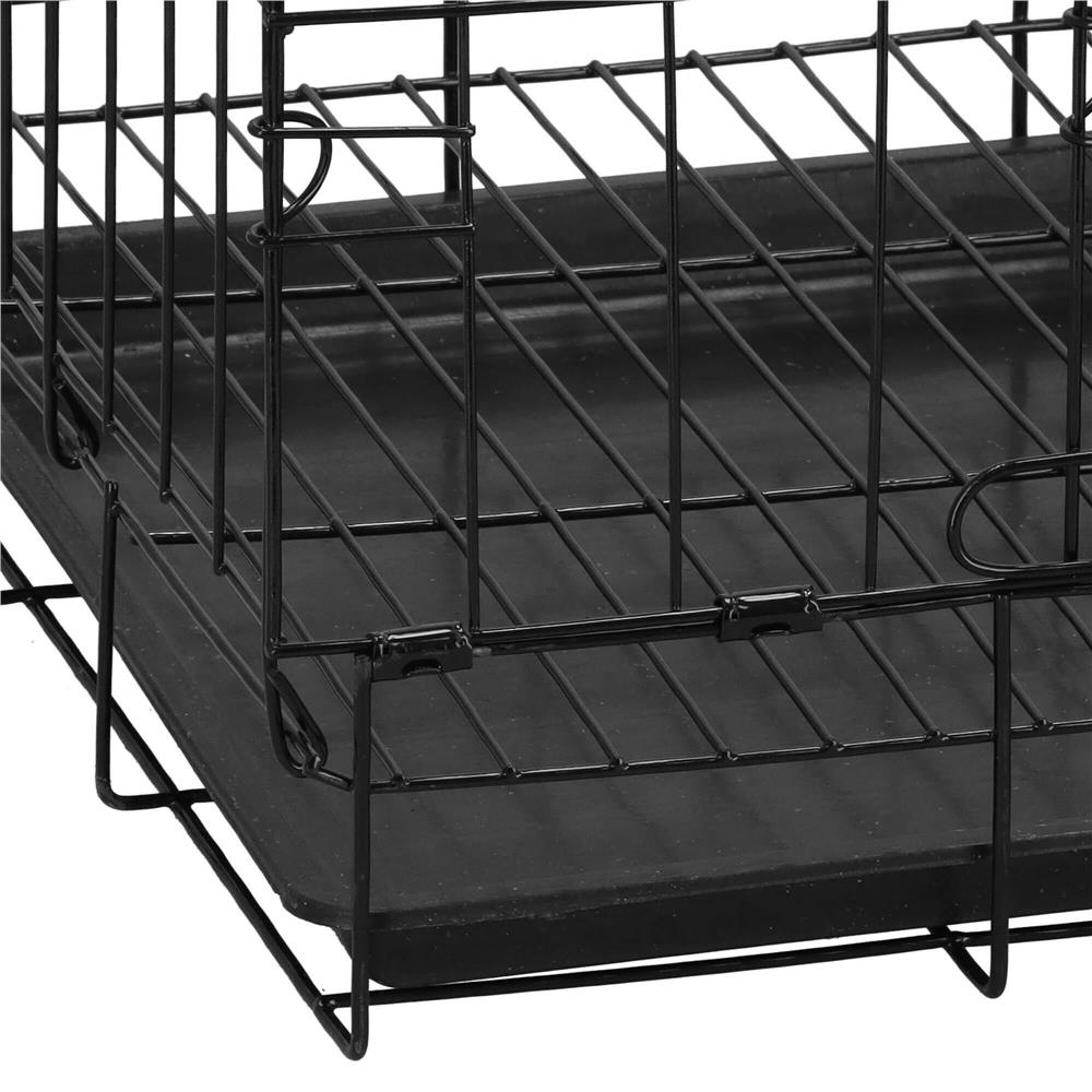 Cusca pentru animale, 2 usi, Pliabila din metal, M, Negru, 50x42x34 cm Household NewTrend