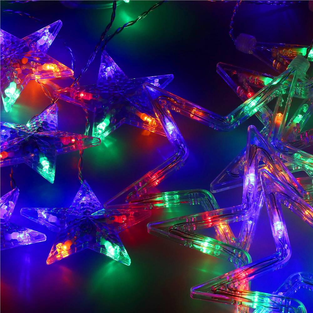 Ghirlanda luminoasa tip perdea cu stelute 138 LED-uri, 2m, pentru interior/exterior, iluminare multicolor Household NewTrend