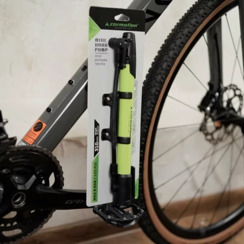 Pompa manuala pentru bicicleta cu furtun si suport de fixare pe cadru lungime 310mm max 8Bari/120PSI Garage AutoRide