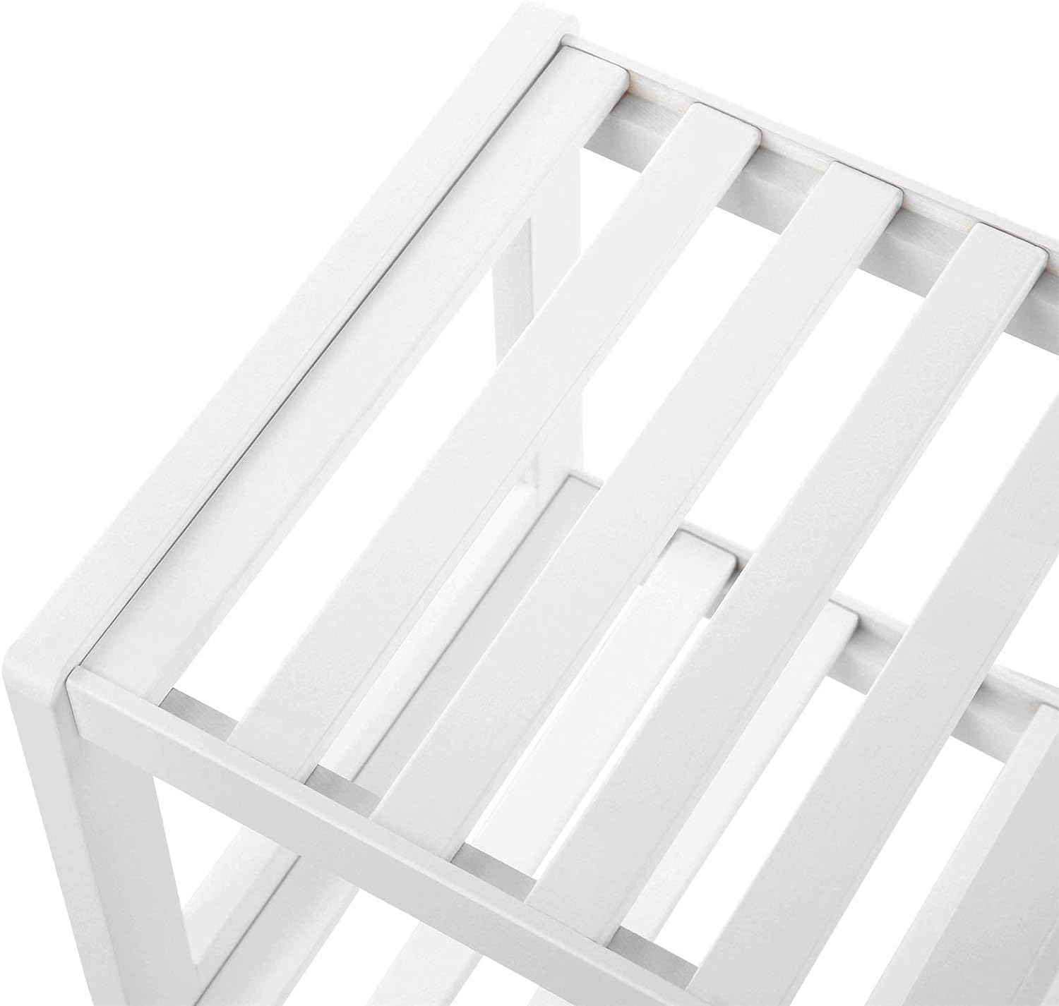 Raft de depozitare din bambus, cu 2 niveluri, 26x70x33cm, alb Household NewTrend